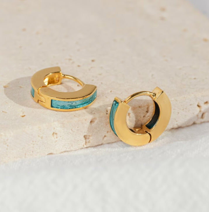 Opal inlay earrings