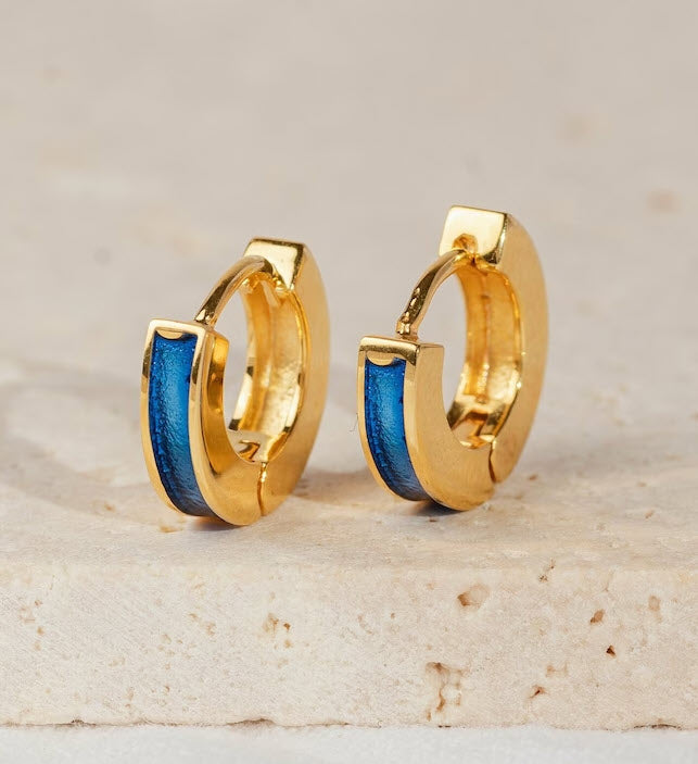 Opal inlay earrings