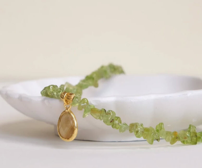 Peridot and Citrine necklace