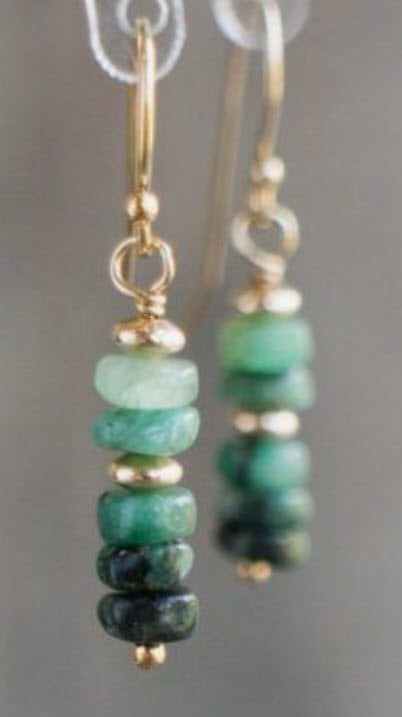 Jade Chips Dangling Earrings