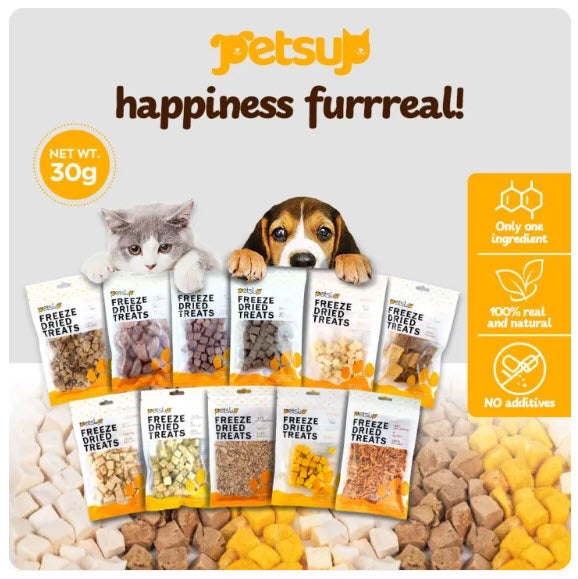 Petsup Freeze Dried Treats Natural Chicken Salmon Egg Yolk Nutritious for Cats and Dogs