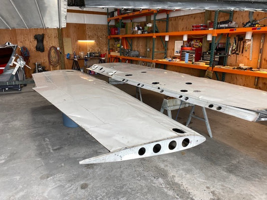 Cessna 180 Wings (1953 Slant Tank) Cores, Good flap tracks, - 1