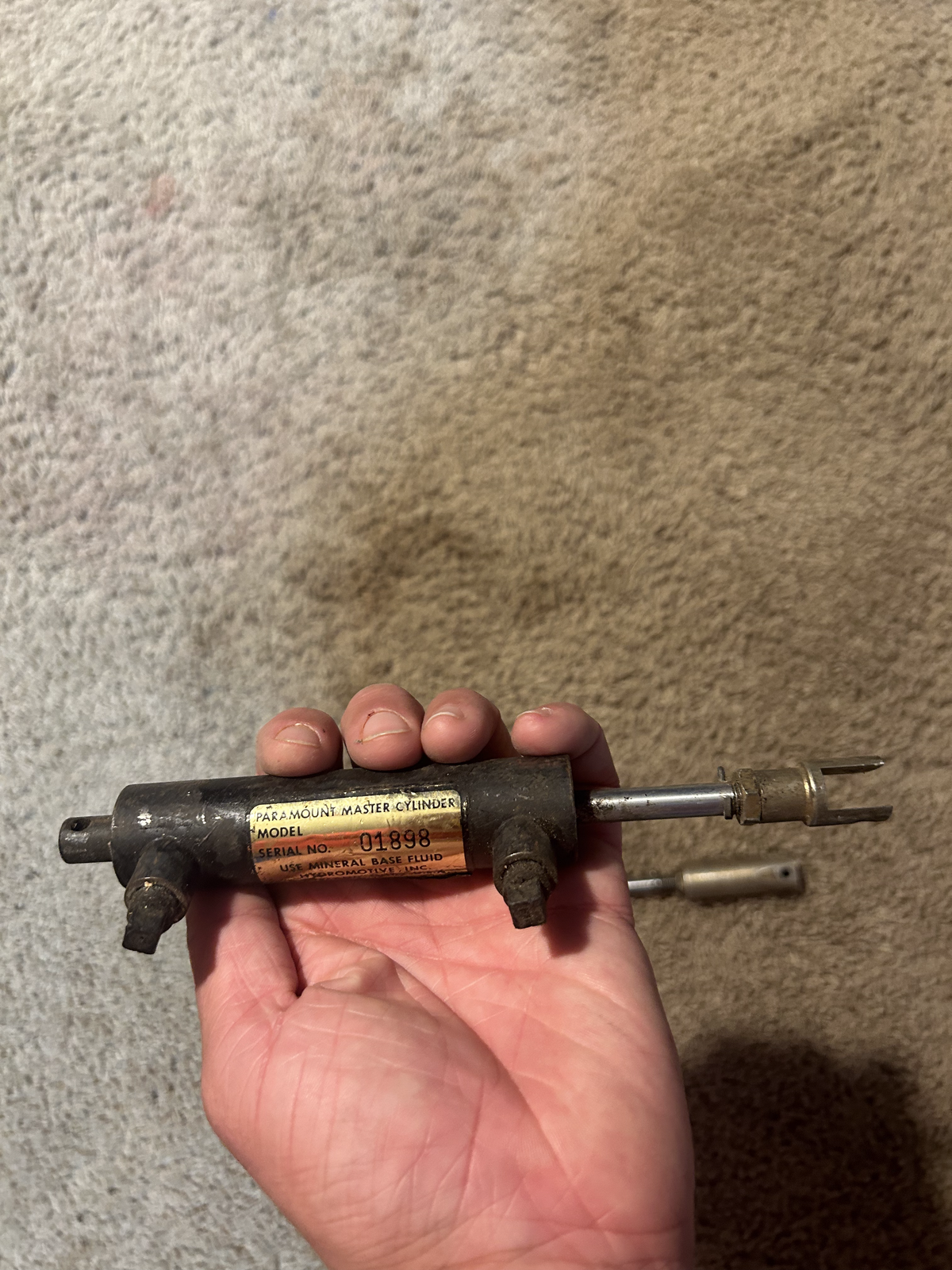 Paramount Master Cylinder S/N 01898 - 1