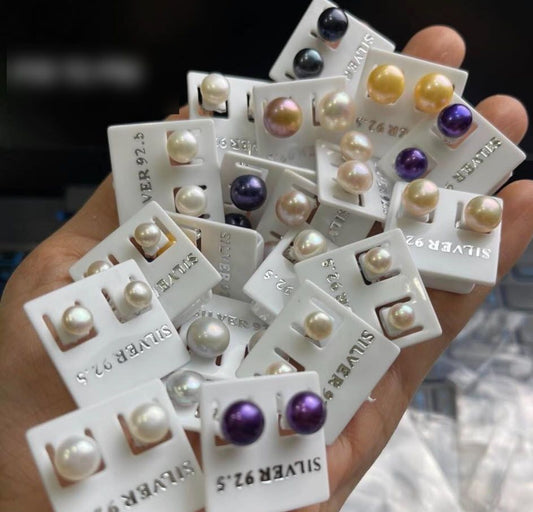 Pearl Stud Earrings - 1